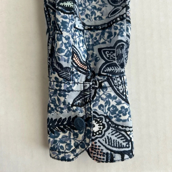 Tory‎ Burch Women’s Blue Printed Cotton Collared Long Sleeve Button Down Top - Picture 12 of 13